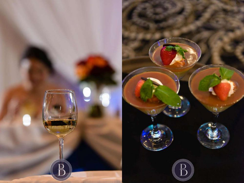 Winnipeg wedding photos cocktail and wine glass at reception Victoria Inn Hotel