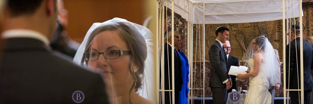 Jewish wedding ceremony synagogue Winnipeg bride and groom