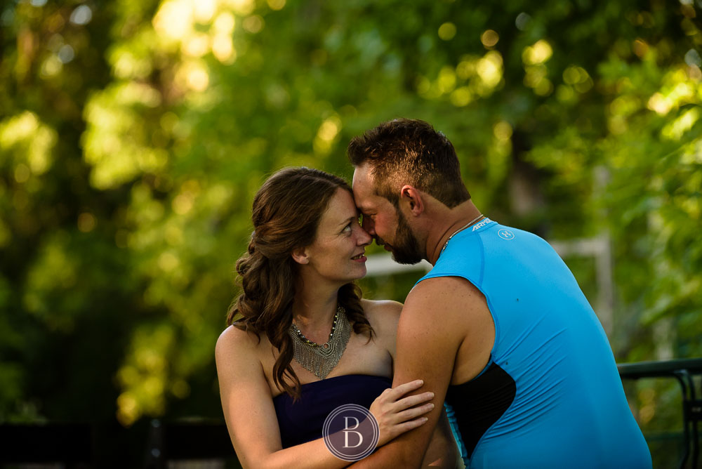 couple in love engagement session St Norbert Monastery