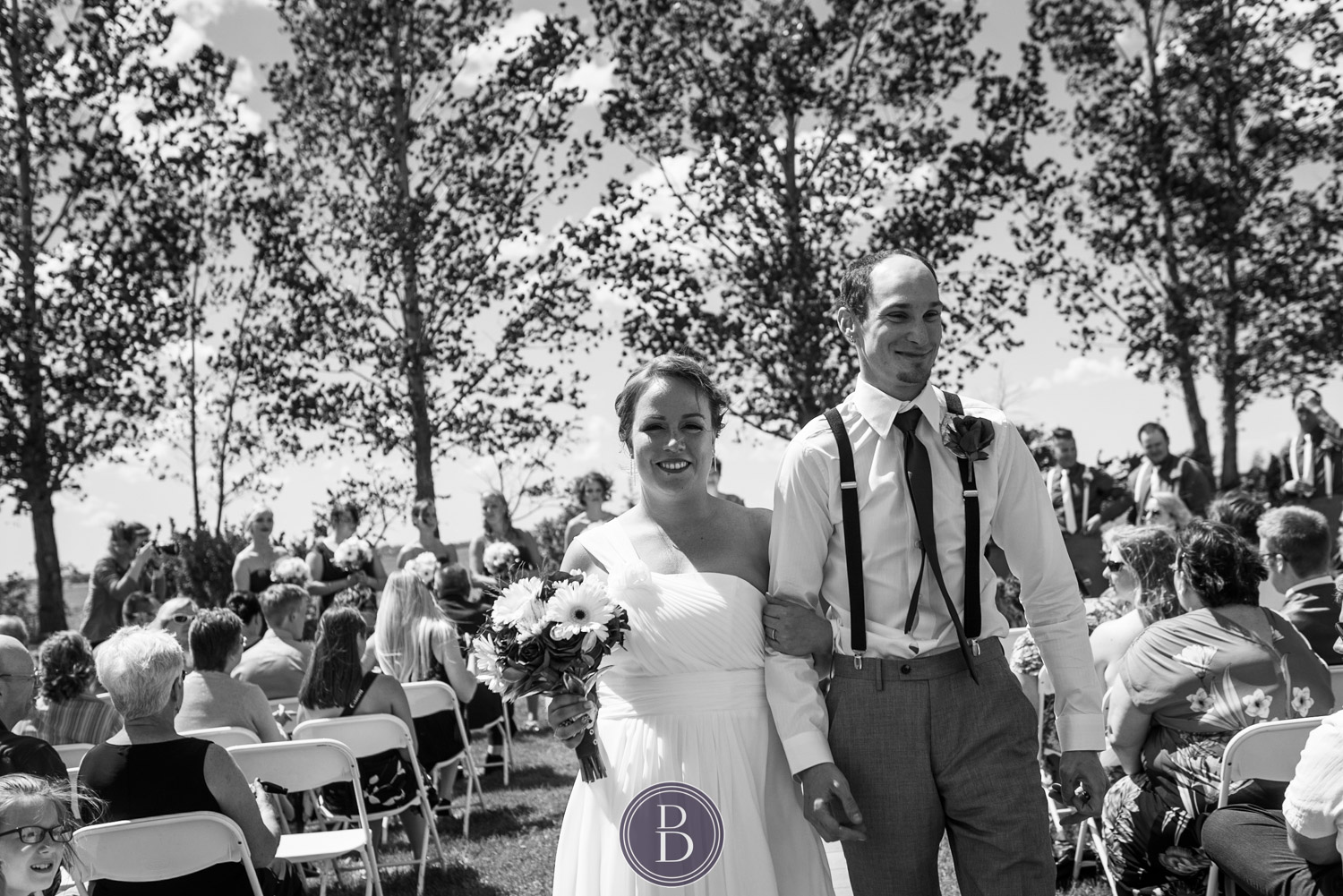 Beausejour Manitoba Wedding outdoor ceremony bride and groom