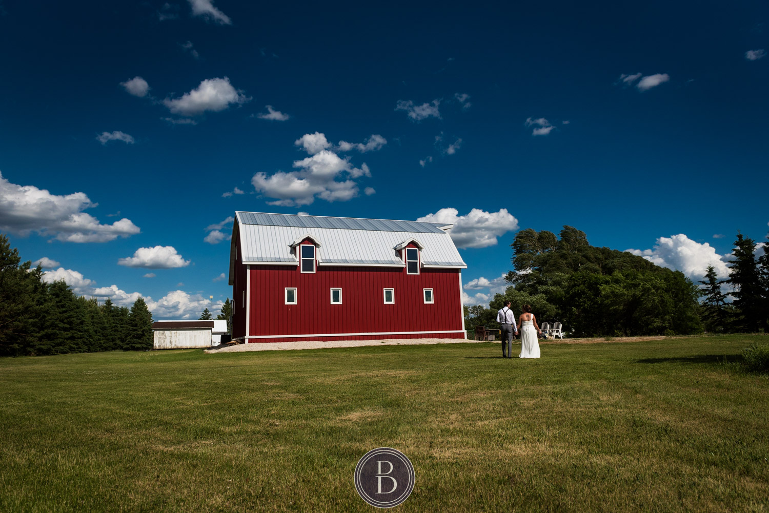 Beausejour Manitoba Wedding bride and groom red barn