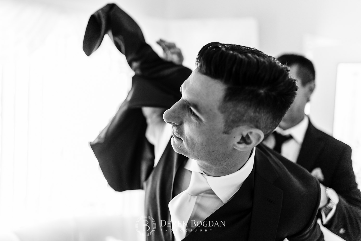 groom getting dressed for big day