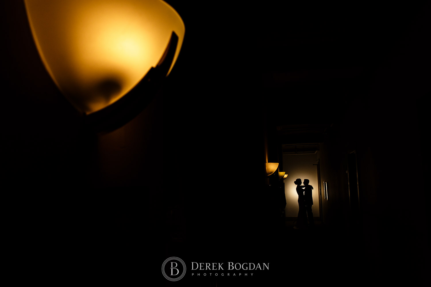 Bride and groom silhouette Winnipeg wedding