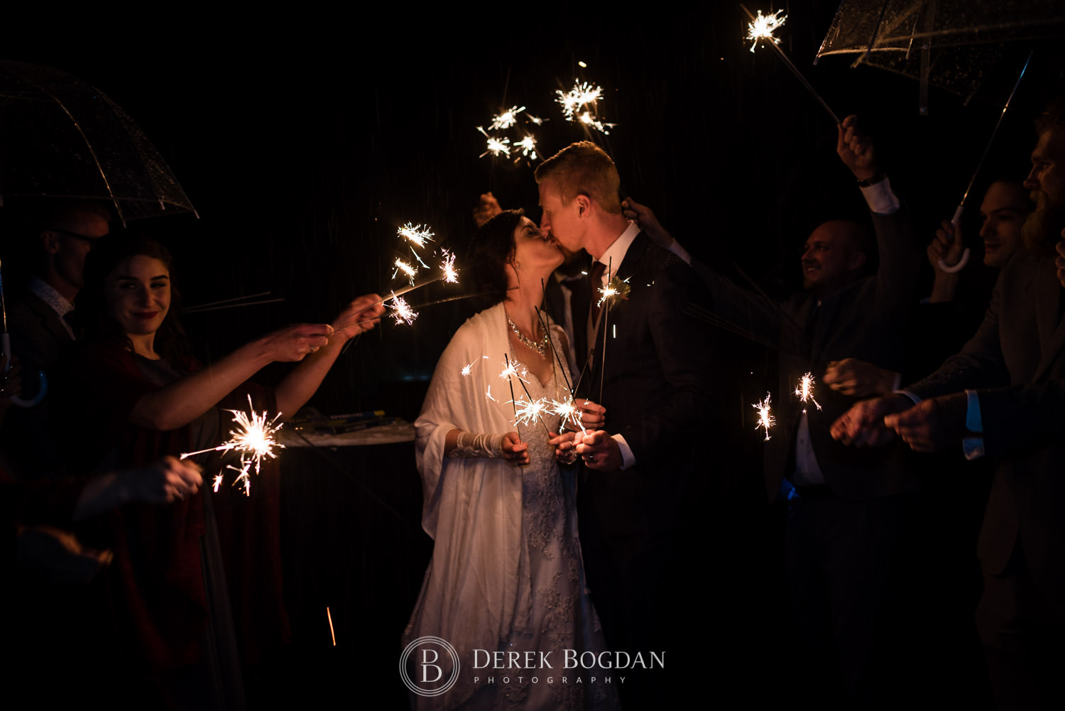bride groom night time sparkles Evergreen Village Wedding Niverville Manitoba