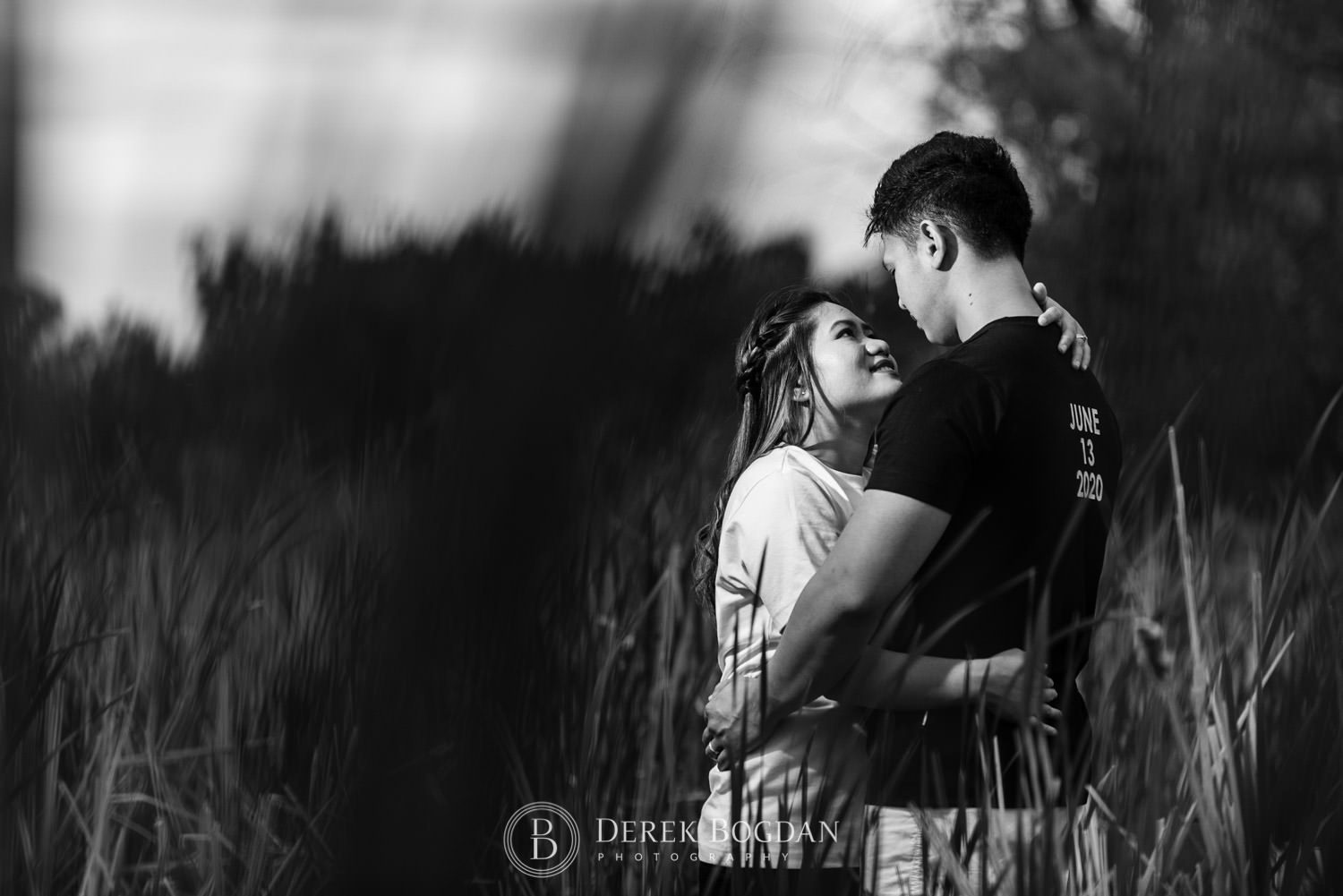 Winnipeg engagement photos at Assiniboine forest engaged couple in love