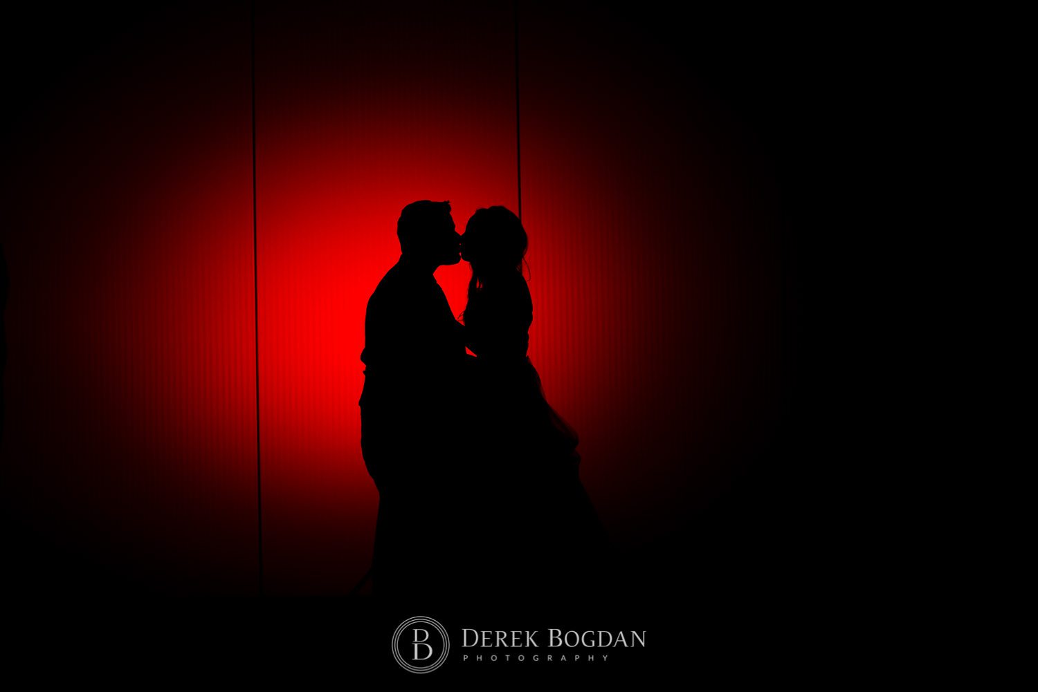 End of the night silhouette portrait bride and groom Victoria Inn Winnipeg wedding