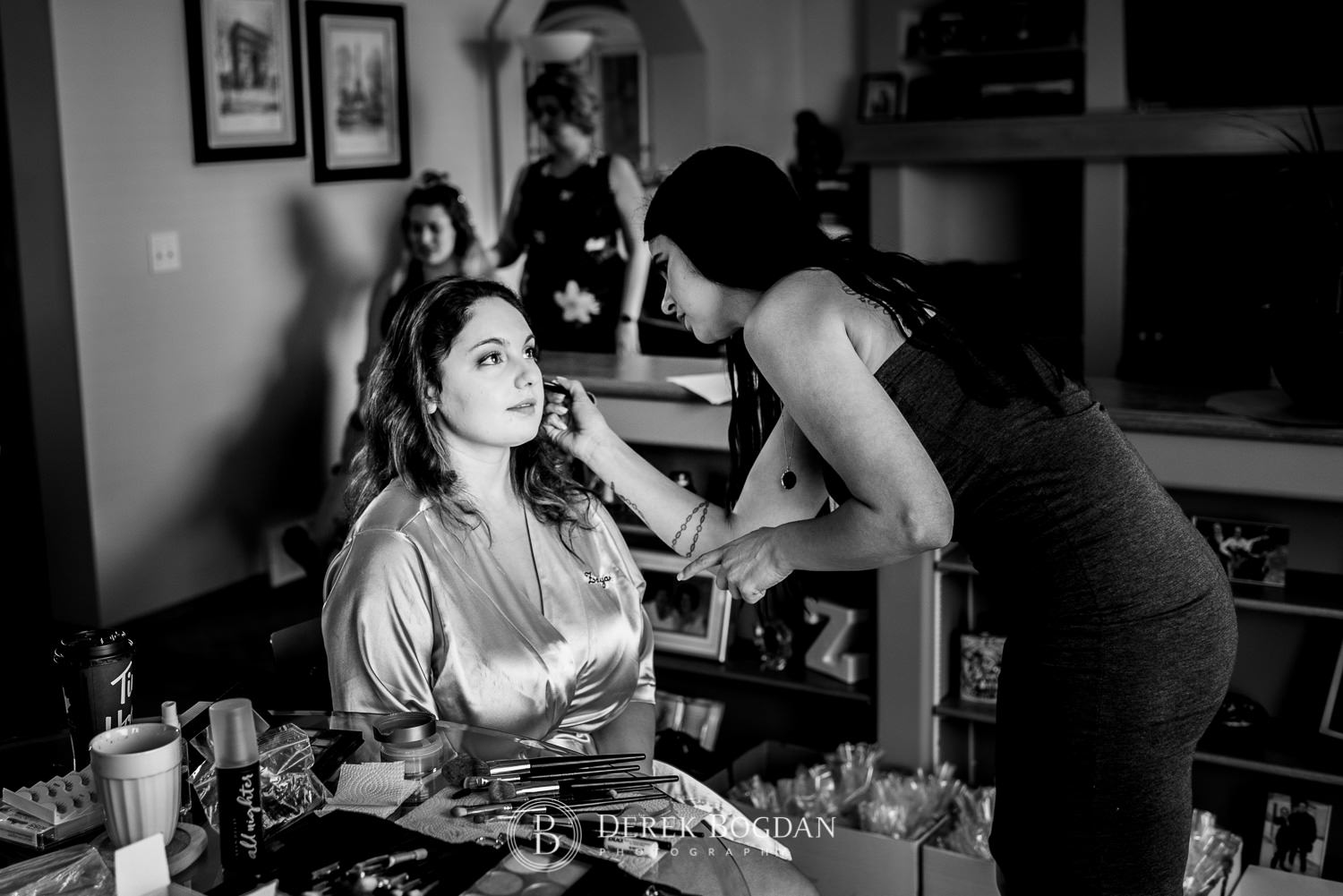 Bride getting ready makeup