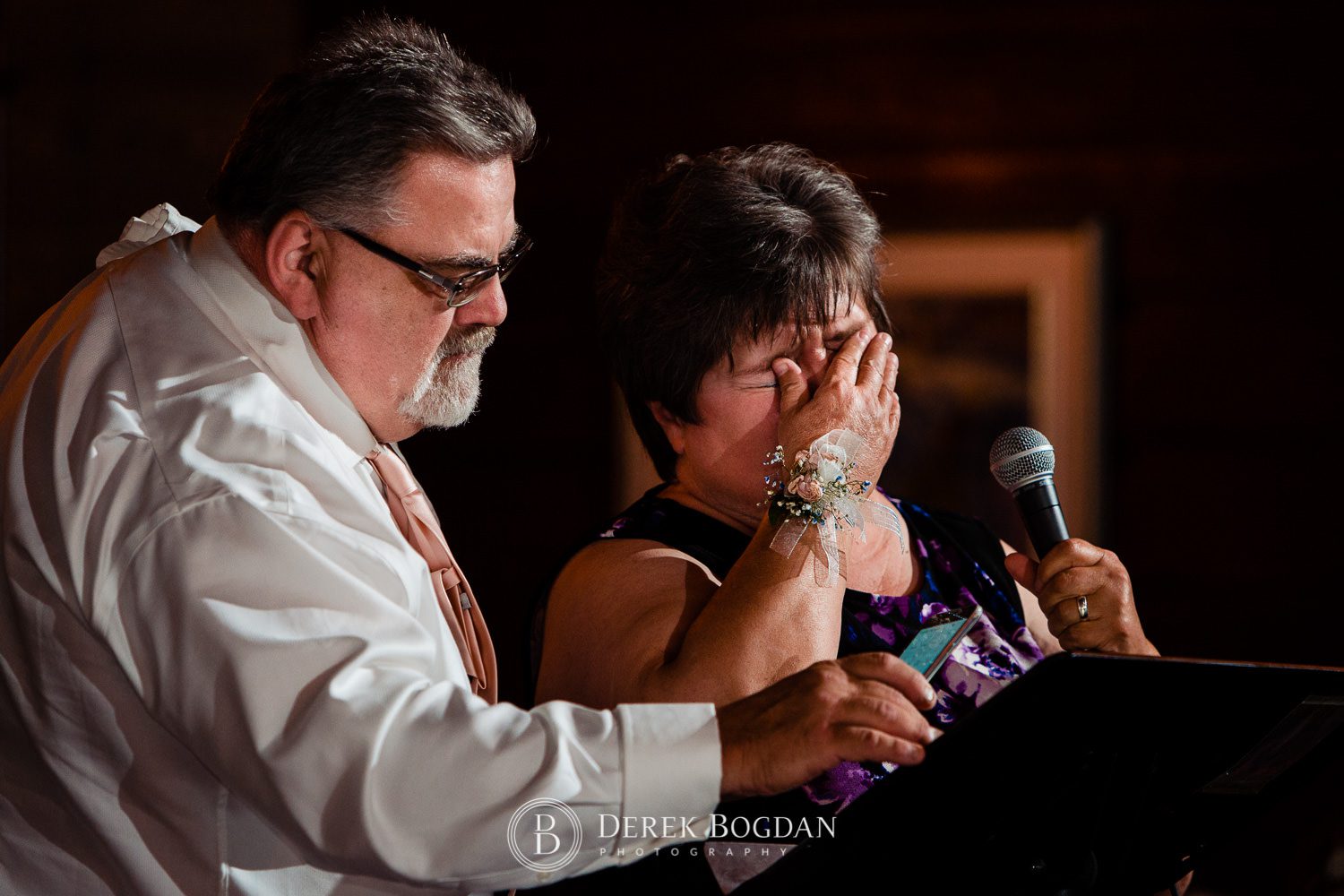wedding reception parents emotional during speech Ukrainian church wedding