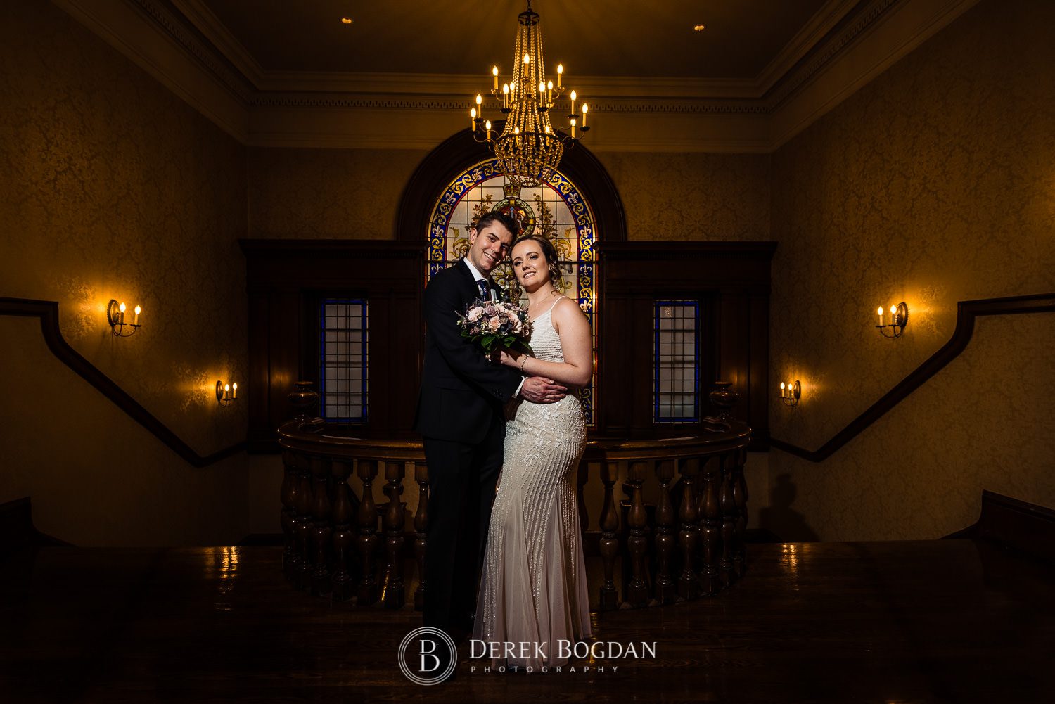 Manitoba Club Wedding post ceremony creative portrait bride and groom